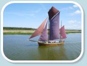 ein Zeesboot whrend der Fahrt auf dem Mississippidampfer Balticstar